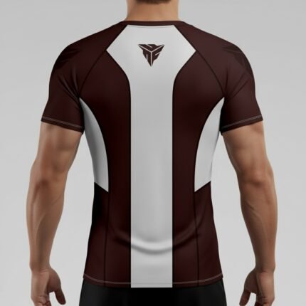 Ranked BJJ Rash Guard - Chocolate White