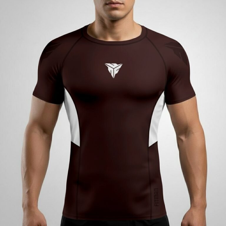 Ranked BJJ Rash Guard - Chocolate White
