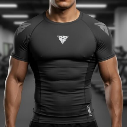 Fitman Ranked Black/Grey BJJ Rash Guard Men