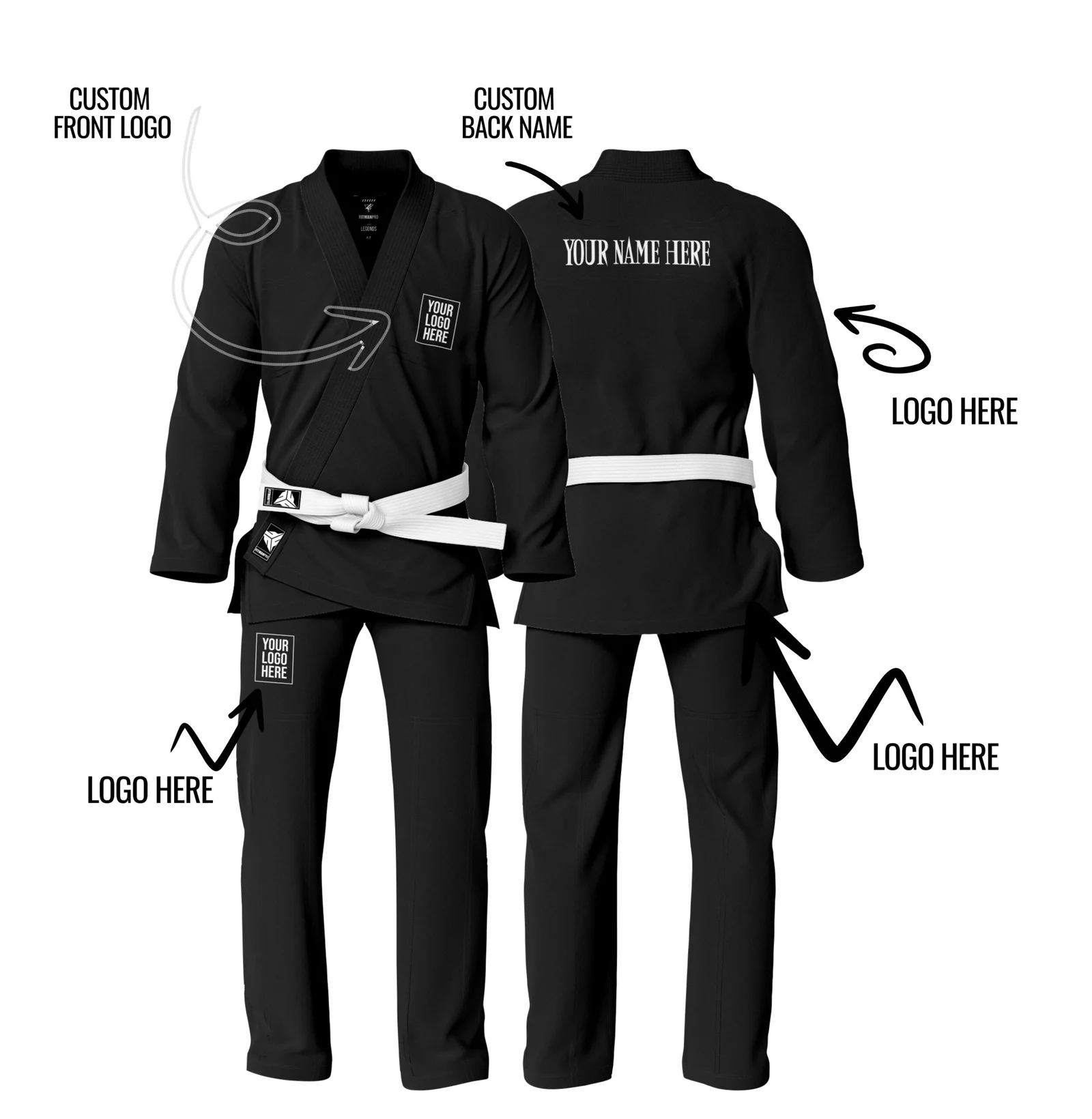 Custom Black Brazilian Jiu Jitsu Gi (BJJ Black GI)