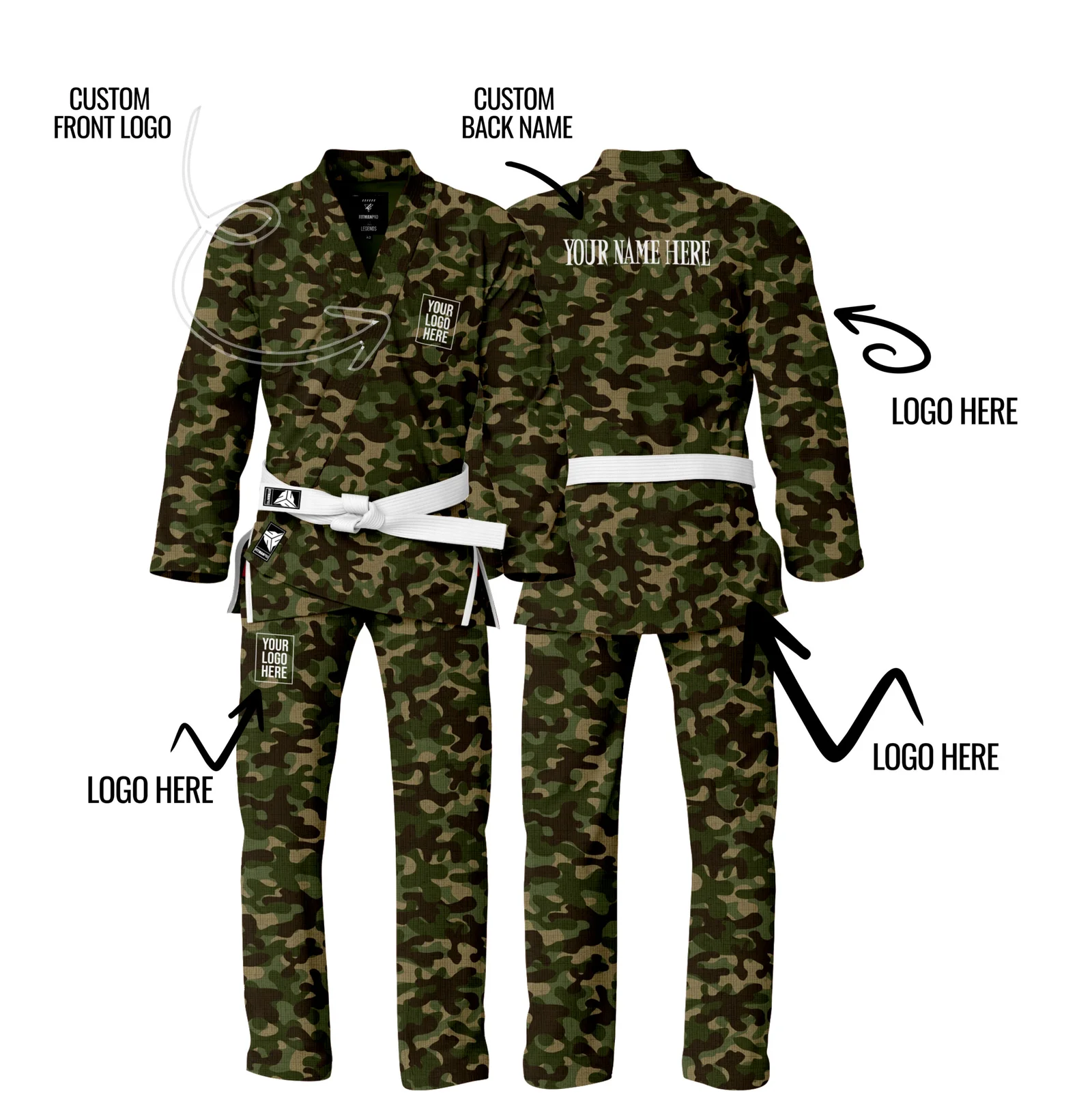 Premium Name/Logo Custom Camo BJJ Gi
