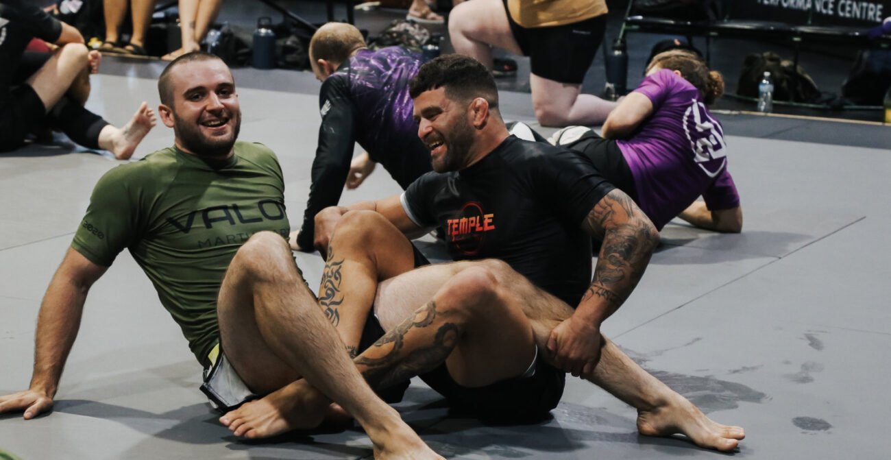 Jiu Jitsu Rockhampton student executing triangle choke during training